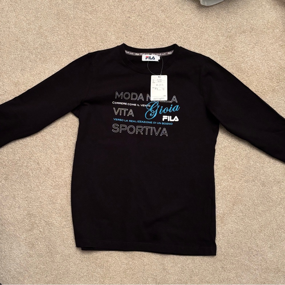 Fila - ladies 3/4 sleeve top; black - NWT